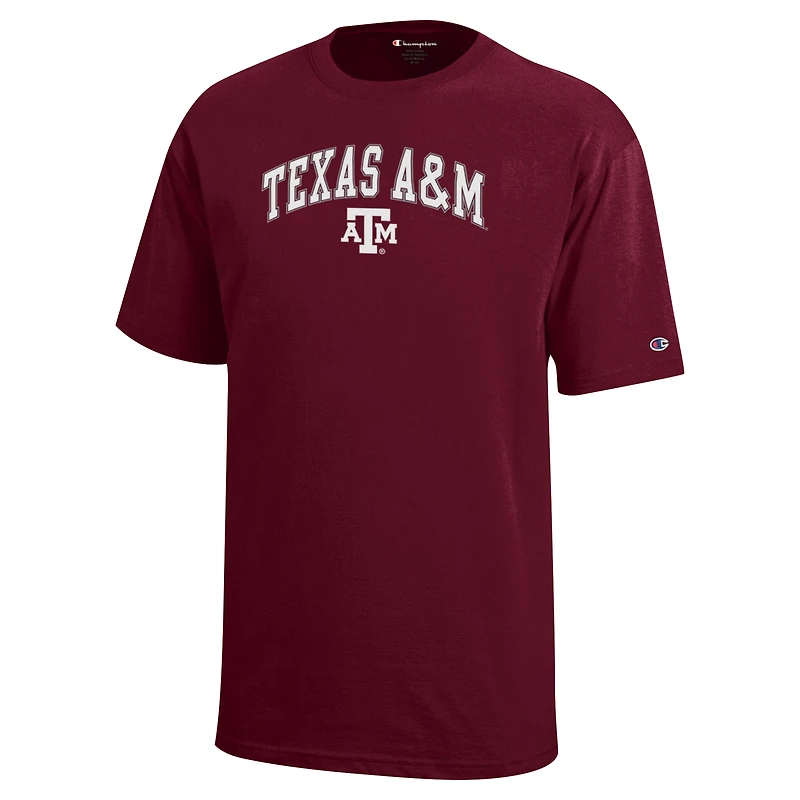 Champion de la jeunesse Maroon Texas A&M Aggies Arch Over Logo T-Shirt