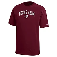 Champion de la jeunesse Maroon Texas A&M Aggies Arch Over Logo T-Shirt