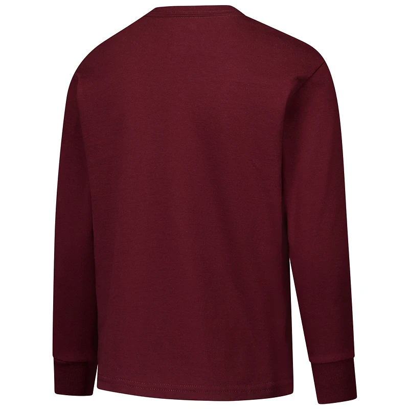 T-shirt à manches longues avec logo vieilli Texas A&M Aggies Champion des jeunes Maroon