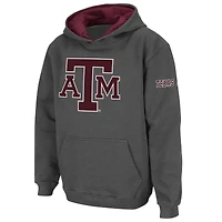 Chandail à capuchon gros logo gris anthracite Texas A&M Aggies pour jeune