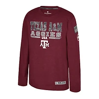 Youth Colosseum Heather Maroon Texas A&M Aggies OHT Military Appreciation Oorah Long Sleeve T-Shirt