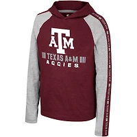Youth Colosseum Maroon Texas A&M Aggies Ned Raglan Long Sleeve Hooded T-Shirt