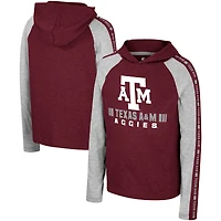T-shirt à capuche manches longues Colosseum Maroon Texas A&M Aggies Ned Raglan pour jeunes