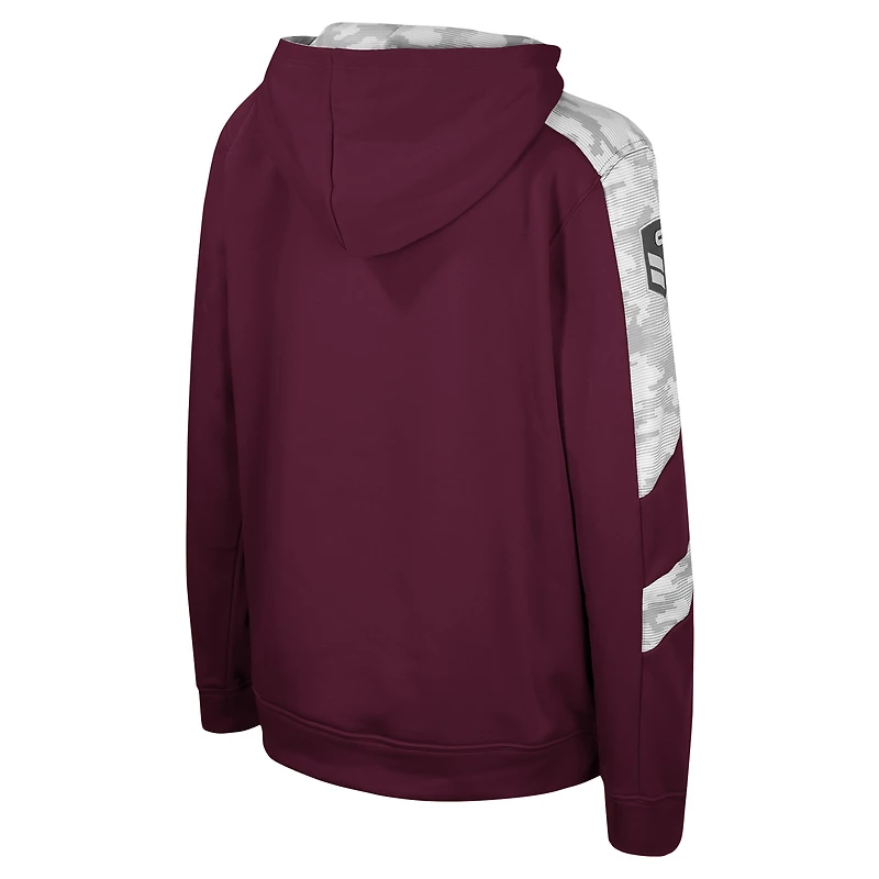 Sweat à capuche camouflage numérique Cyclone pour jeunes Colosseum Maroon Texas A&M Aggies OHT