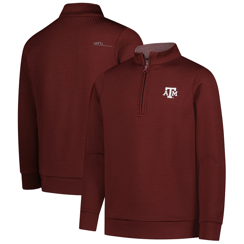 Haut performance à manches longues et fermeture éclair quart de tour Sterling des Texas A&M Aggies pour jeunes