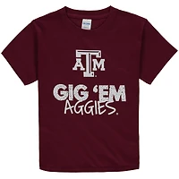 T-shirt bordeaux à col rond Texas A&M Aggies pour jeune