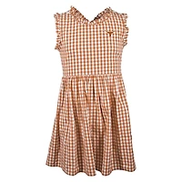 Robe à carreaux Alora sans manches Texas Longhorns Orange pour petite fille