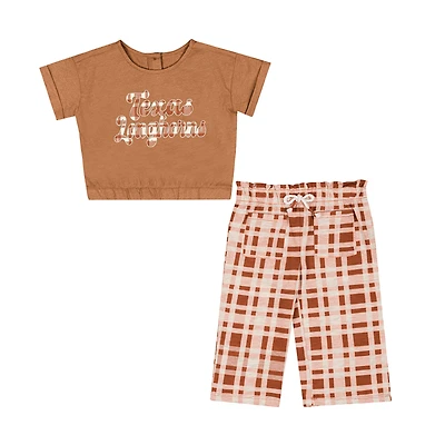 Girls Infant Colosseum Texas Orange Longhorns Sky Castle Two-Piece T-Shirt and Pants Set