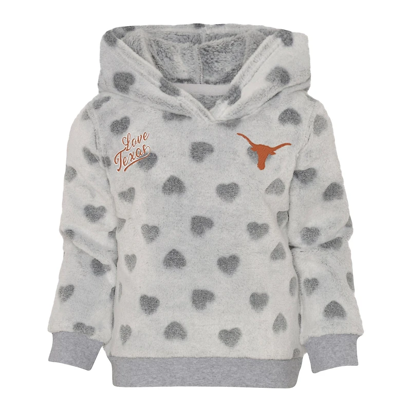Girls Infant Gray/Black Texas Longhorns Heart To Pullover Hoodie and Leggings Set