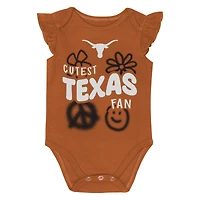 Ensemble deux pièces pour nouveau-né et nourrisson fille, motif Texas Longhorns Little Sunshine, orange/noir