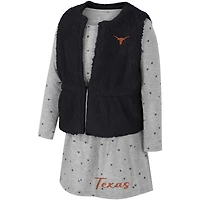 Girls Toddler Colosseum Black Texas Longhorns Meowing Vest & Dress Set