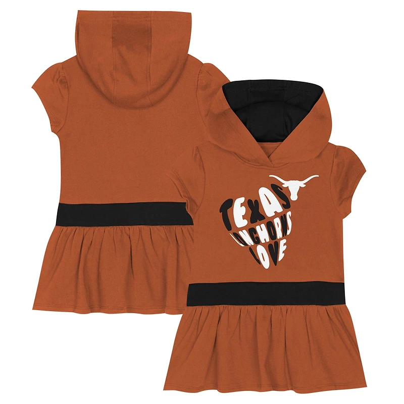 Girls Toddler Texas Orange Longhorns Team Love French Terry Hoodie Dress