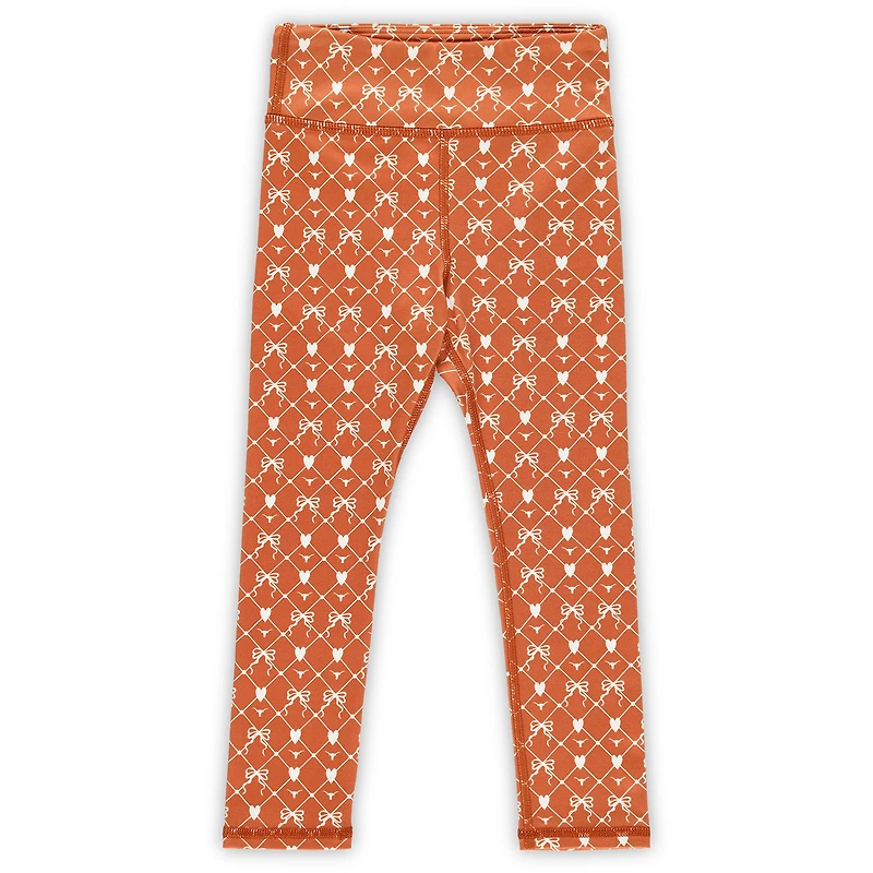 Ensemble legging et chemise à nœuds pour filles ZooZatz orange brûlé Texas Longhorns Tri-Blend