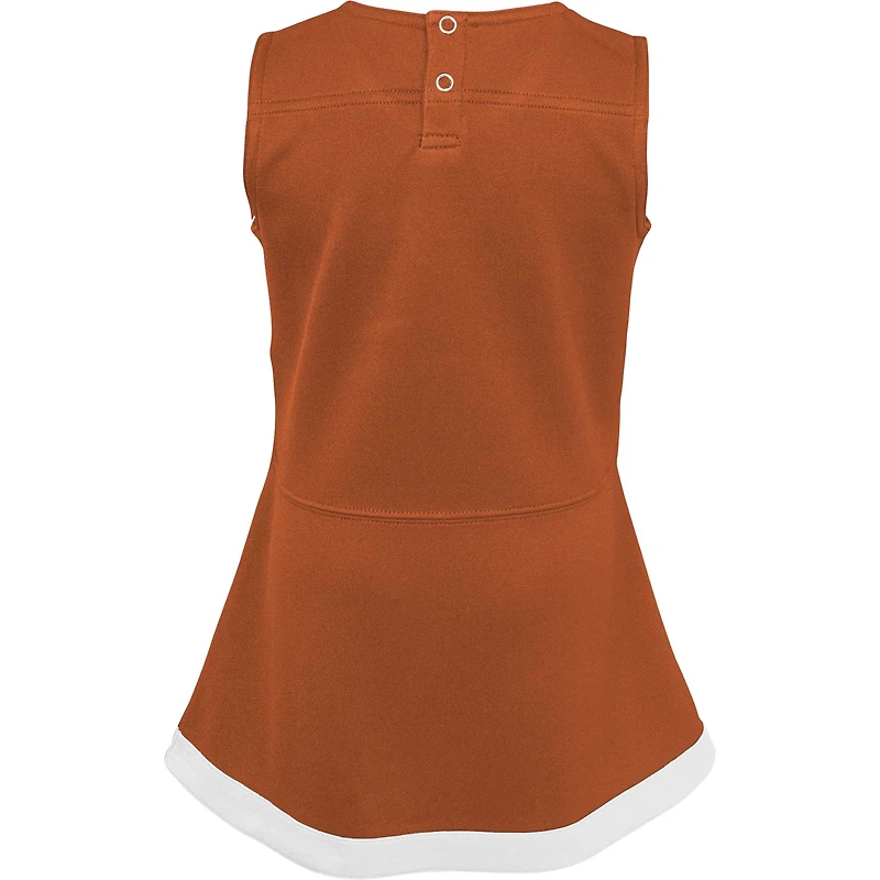Robe pull Texas Longhorns Cheer Captain orange brûlé/blanc pour fille
