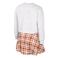 Girls Youth Colosseum Gray Texas Longhorns Marceline Plaid Skirt and Top Set