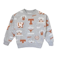 Girls Youth Gameday Couture  Heather Gray Texas Longhorns Always On Repeat Pullover Sweatshirt