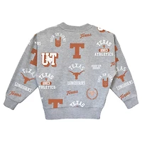 Girls Youth Gameday Couture  Heather Gray Texas Longhorns Always On Repeat Pullover Sweatshirt