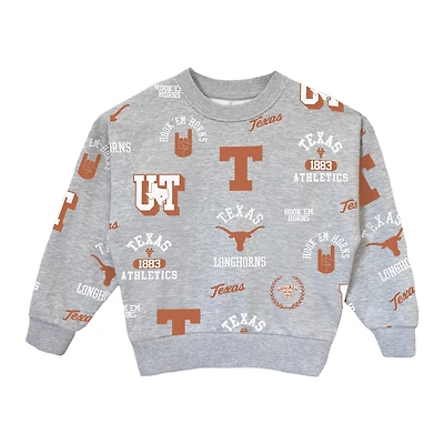 Sweat-shirt à capuche gris chiné pour jeunes filles Gameday Couture Texas Longhorns Always On Repeat