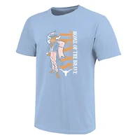 Girls Youth  Light Blue Texas Longhorns Americana Mascot Flag T-Shirt