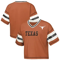 T-shirt à col en V pour jeunes filles Outerstuff Texas Orange Longhorns Gridiron Jersey