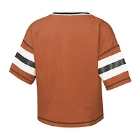 Girls Youth Outerstuff Texas Orange Longhorns Gridiron Jersey V-Neck T-Shirt