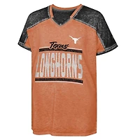 Girls Youth Texas Orange Longhorns Up for Anything Colorblock Dolman V-Neck T-Shirt