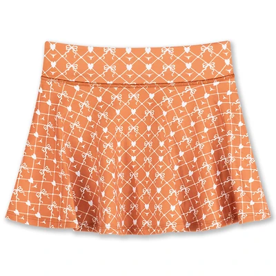 Girls Youth ZooZatz Texas Orange Longhorns All-Over Print Bow Team Logo Skort