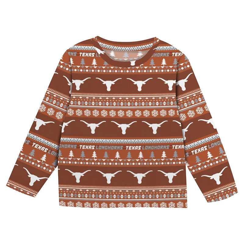 Infant & Newborn Outerstuff  Texas Orange Longhorns Ugly Sweater Pajama Set