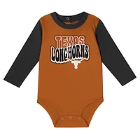 Infant Black Texas Longhorns Double Up Long Sleeve Bodysuit & Pant Set