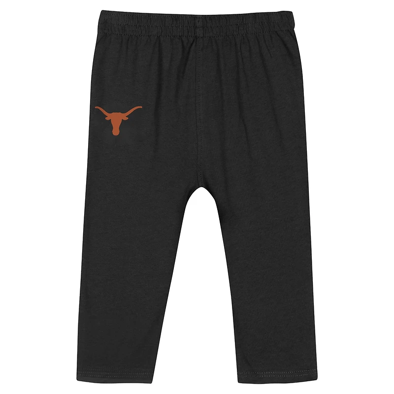 Infant Black Texas Longhorns Double Up Long Sleeve Bodysuit & Pant Set