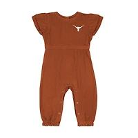 Barboteuse en tricot gaufré Beautopia pour bébé, motif Texas Longhorns Orange Colosseum