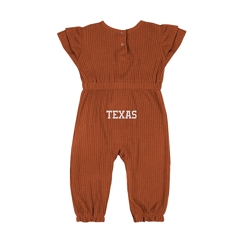 Barboteuse en tricot gaufré Beautopia pour bébé, motif Texas Longhorns Orange Colosseum