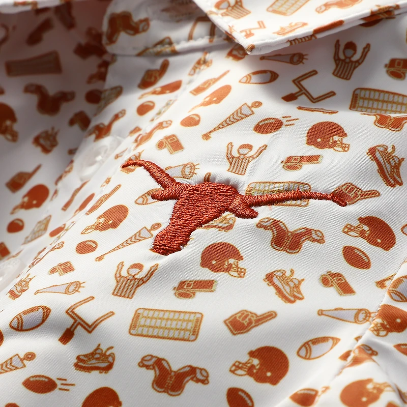 Infant Garb Burnt Orange Texas Longhorns Tom Allover Print Performance Polo Bodysuit