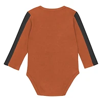 Ensemble 3 pièces body et pantalon double duvet Texas Longhorns orange/noir pour bébé Outerstuff