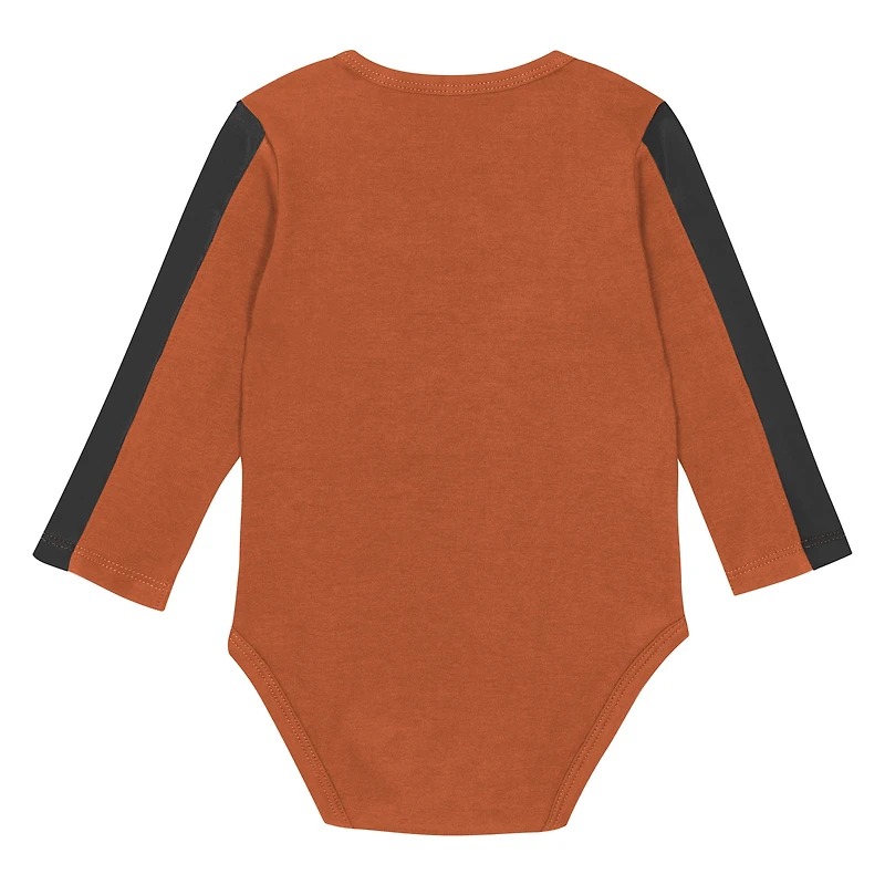 Infant Outerstuff Orange/Black Texas Longhorns Double Down Bodysuit and Pants 3-Piece Set