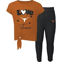 Ensemble T-shirt et legging bébé Texas Longhorns orange noir « Forever Love » (Texas Longhorns)