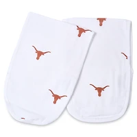 Ensemble de 2 bavoirs en mousseline pour bébé Three Little Anchors Texas Longhorns