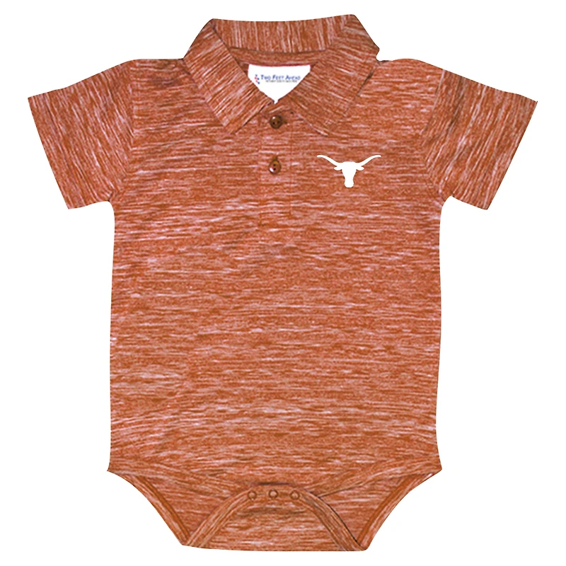 Infant Two Feet Ahead Texas Orange Longhorns Space Dye Golf Bodysuit