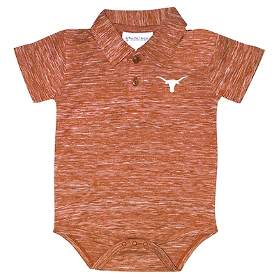Infant Two Feet Ahead Texas Orange Longhorns Space Dye Golf Bodysuit