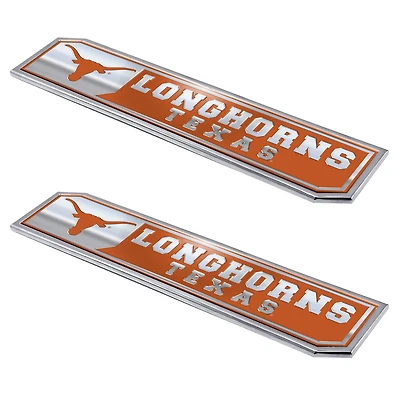 Logo Brands  Texas Longhorns 2-Pack Embossed Truck Emblem Set