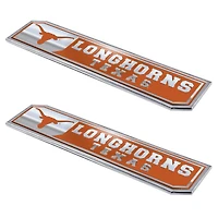 Logo Brands  Texas Longhorns 2-Pack Embossed Truck Emblem Set