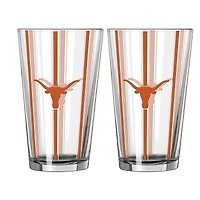 Logo Brands Texas Longhorns Two-Piece 16oz. Striped Pint Glass Set