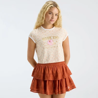 LoveShackFancy Women's Texas Orange Longhorns MaryKate Ringer T-Shirt