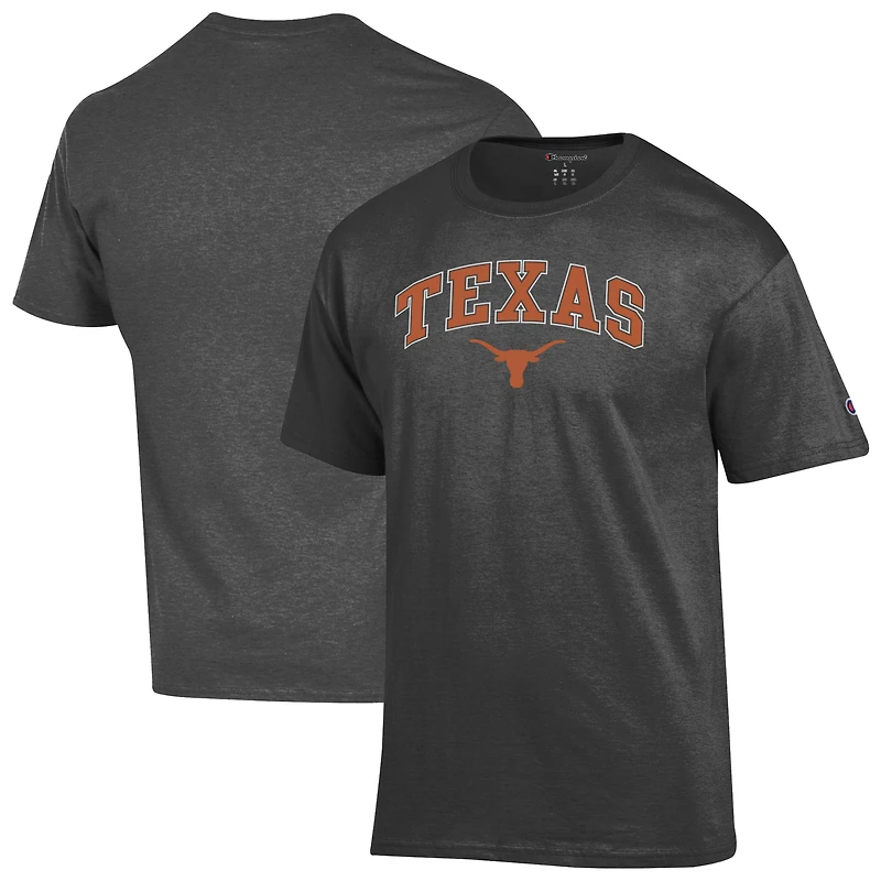 T-shirt anthracite avec logo Arch Over Texas Longhorns pour homme Champion