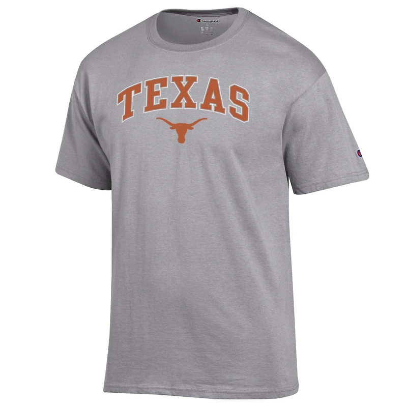 T-shirt à logo Arch Over Champion Heather Grey Texas Longhorns pour homme