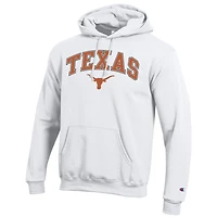 Men's Champion  White Texas Longhorns Arch Over Logo Pullover Hoodie