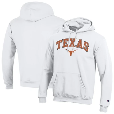 Men's Champion  White Texas Longhorns Arch Over Logo Pullover Hoodie