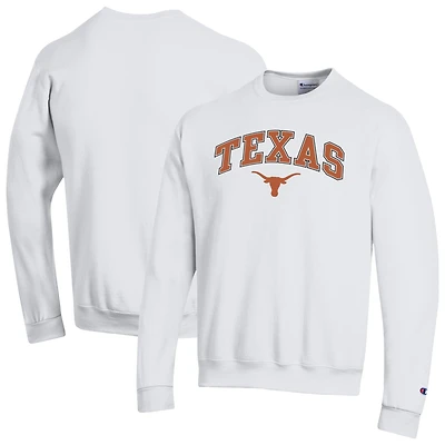 Men's Champion  White Texas Longhorns Arch Over Logo Pullover Sweatshirt