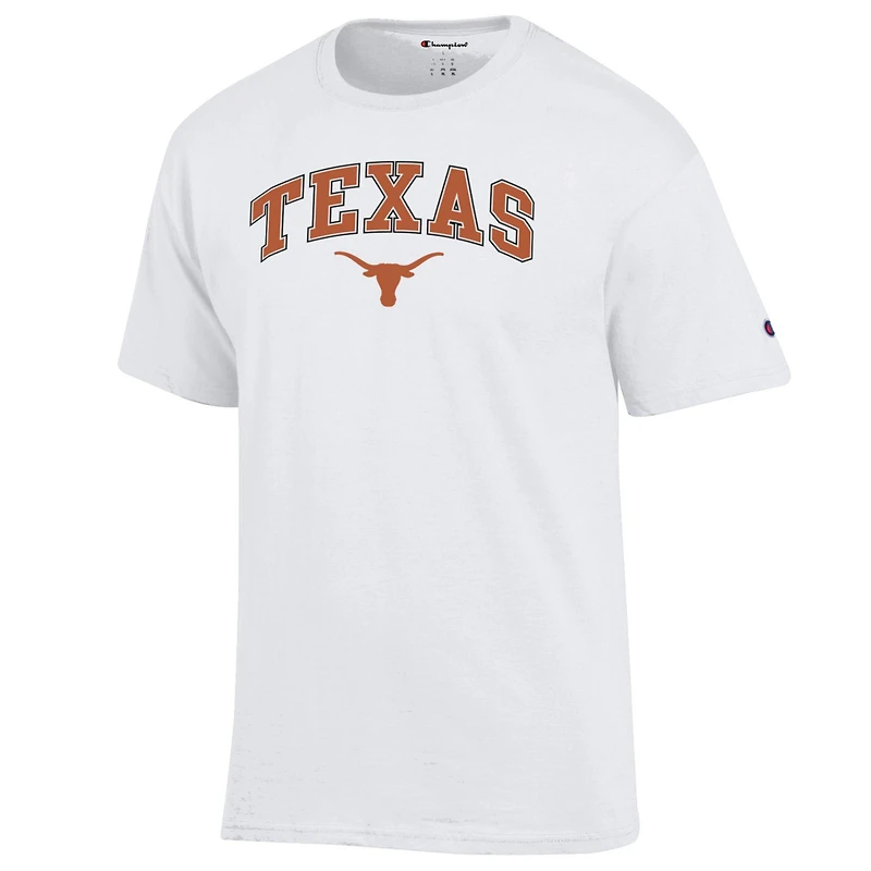 T-shirt blanc avec logo arqué des Texas Longhorns pour homme