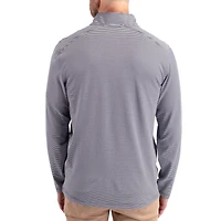 Pull à col zippé Cutter & Buck Navy Texas Longhorns Virtue Micro Stripe DryTec pour homme